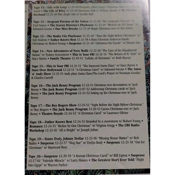 VTG Old Time Radio CHRISTMAS SHOWS 20 Cassettes Andy Williams 60 Episodes - Picture 5 of 11